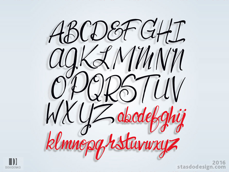Alphabet Script Lettering by StasDoDesign #StasDoDesign