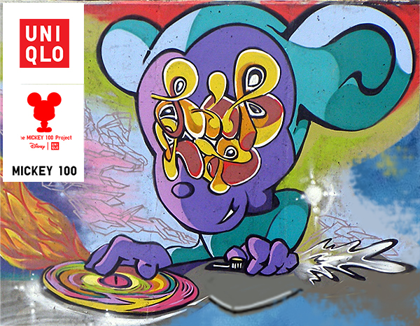 Drawings, Lettering, Painting, Supergraphics, Uniqlo for Mickey 100 by StasDoDesign #StasDoDesign
